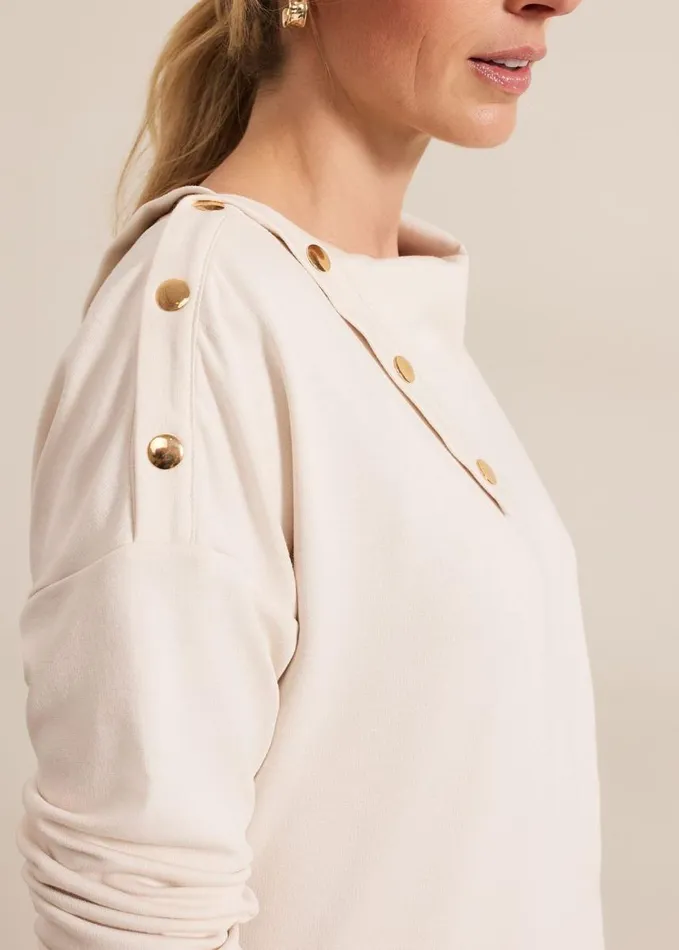 Phase Eight Brienna Button Detail Top Cream Women Tops and TShirts
