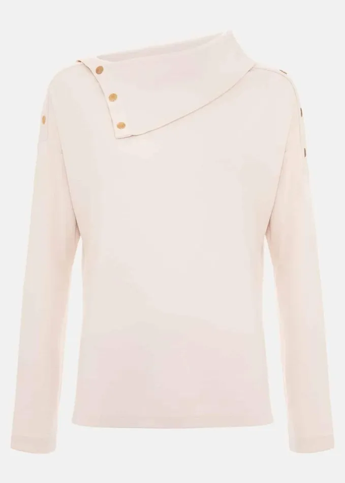 Phase Eight Brienna Button Detail Top Cream Women Tops and TShirts