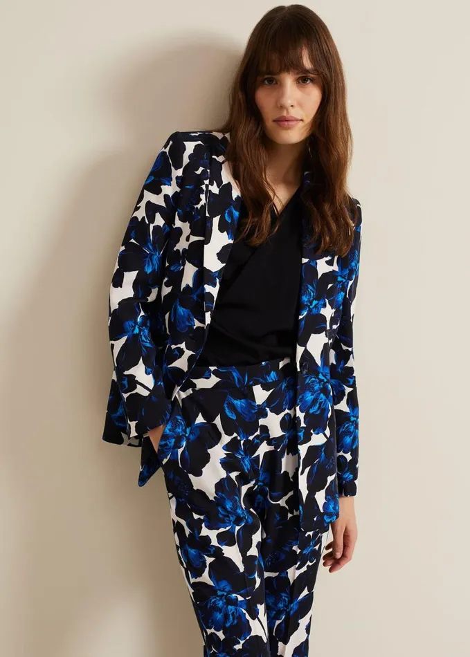 Phase Eight Caddie Floral Suit Jacket Blue Women Jackets