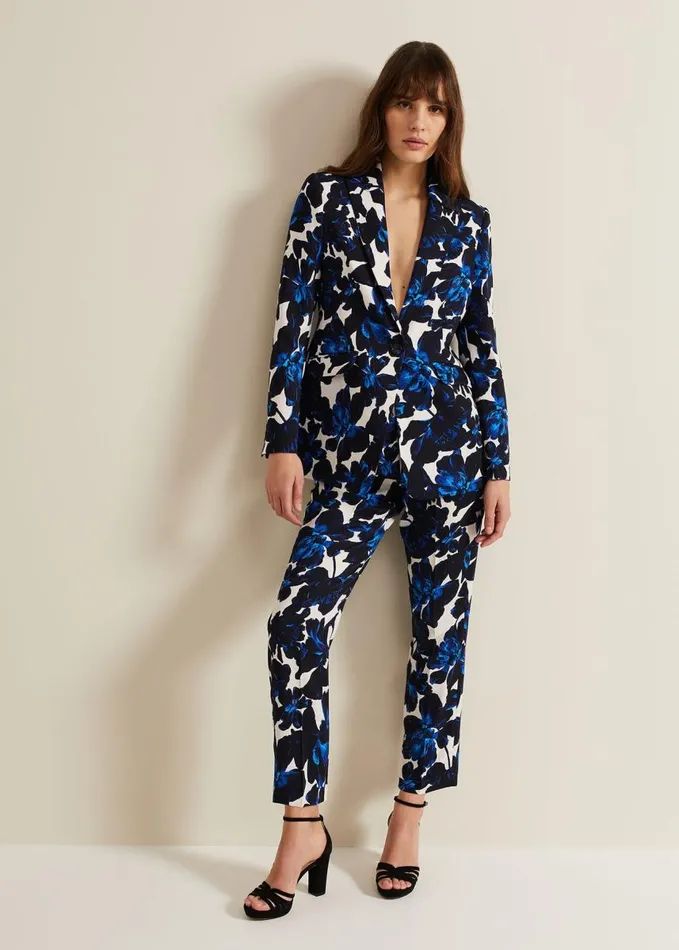 Phase Eight Caddie Floral Suit Jacket Blue Women Jackets