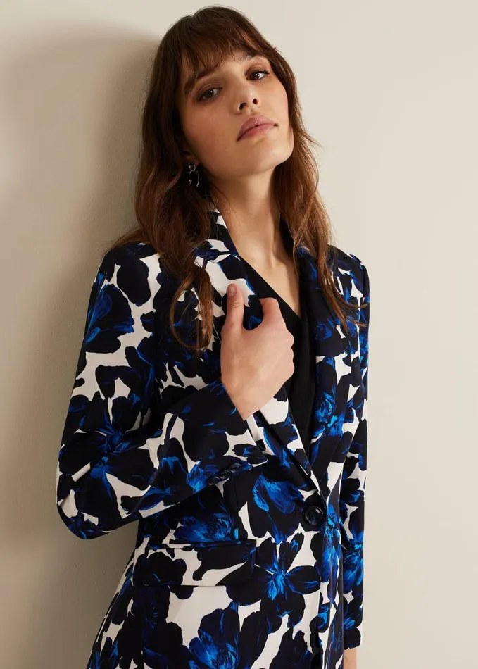Phase Eight Caddie Floral Suit Jacket Blue Women Jackets