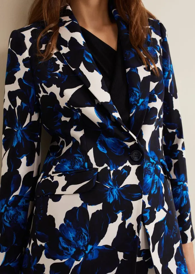 Phase Eight Caddie Floral Suit Jacket Blue Women Jackets