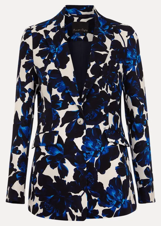 Phase Eight Caddie Floral Suit Jacket Blue Women Jackets