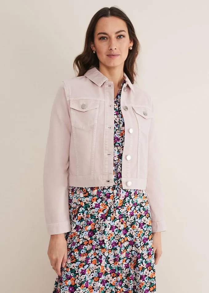 Phase Eight Caitlin Denim Jacket Frosted Heather Women Jackets