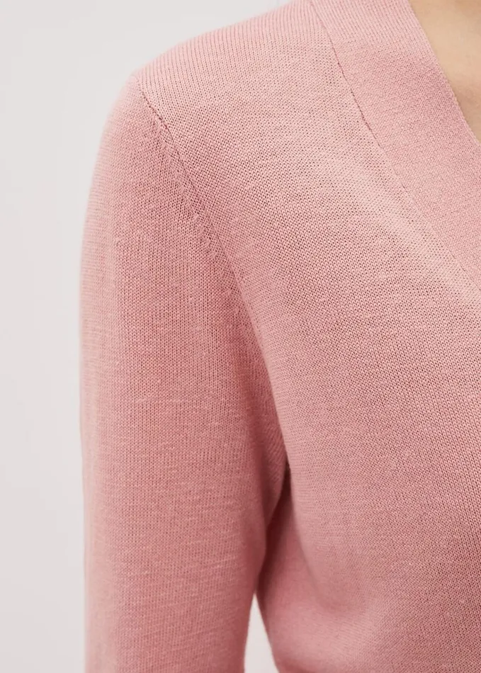 Phase Eight Camille Linen Longline Cardigan Pale Pink Women Knitwear