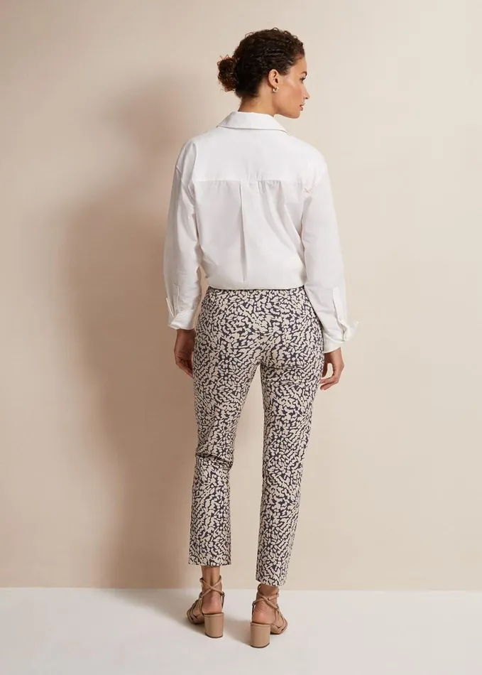 Phase Eight Carmella Printed Straight Leg Trousers Carbonwhite Women Trousers