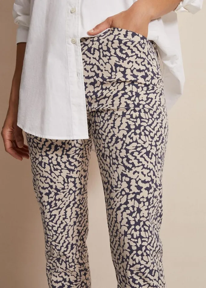 Phase Eight Carmella Printed Straight Leg Trousers Carbonwhite Women Trousers