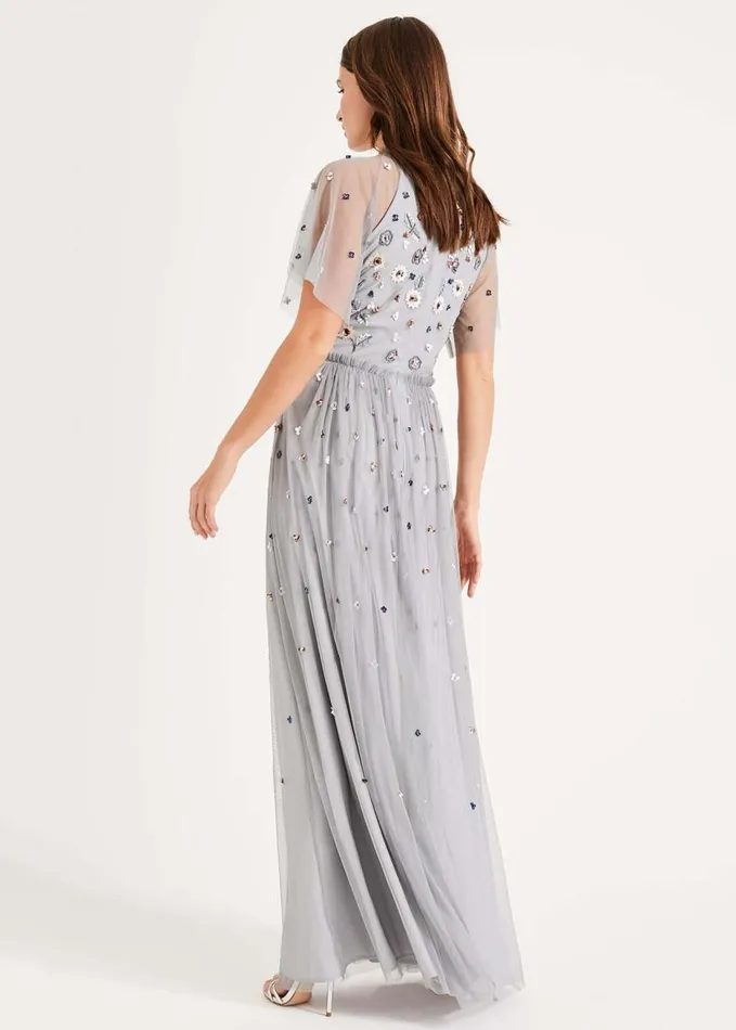 Phase Eight Celestra Embellished Maxi Dress Sky Blue Women Dresses