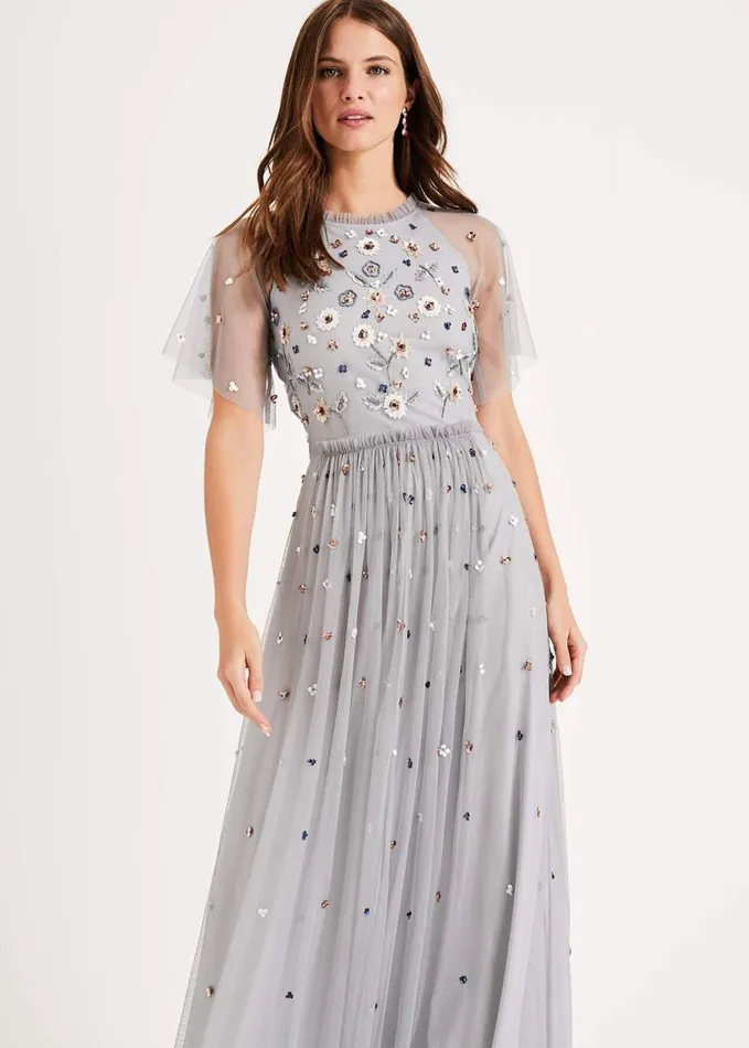 Phase Eight Celestra Embellished Maxi Dress Sky Blue Women Dresses