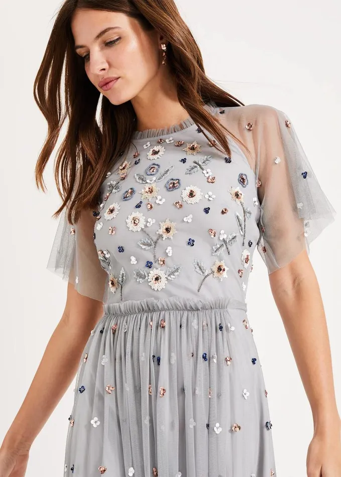 Phase Eight Celestra Embellished Maxi Dress Sky Blue Women Dresses