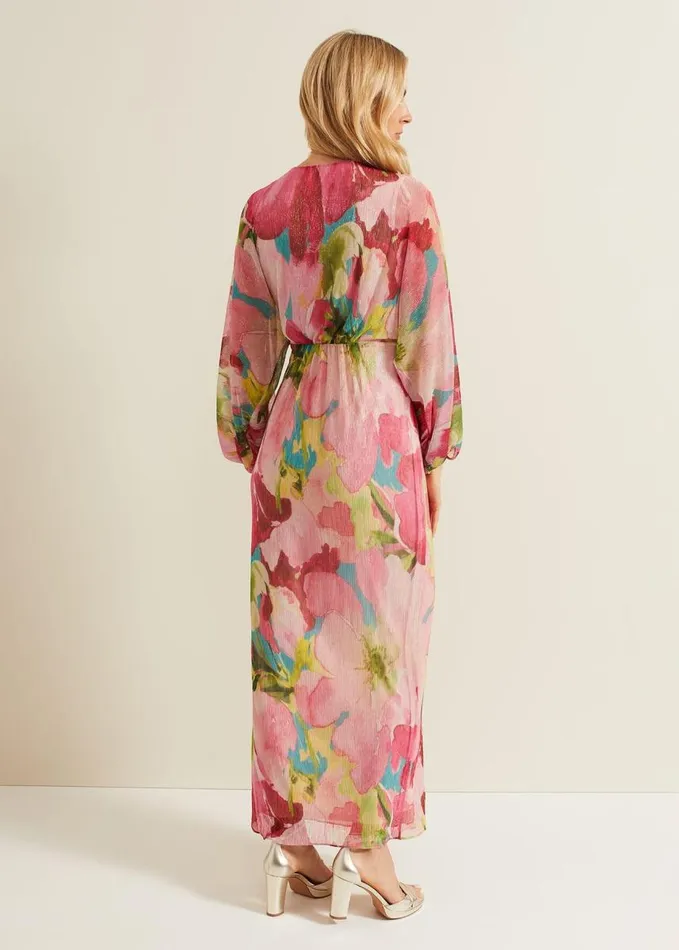 Phase Eight Cosmina Pleat Shimmer Maxi Dress Multicoloured Women Dresses