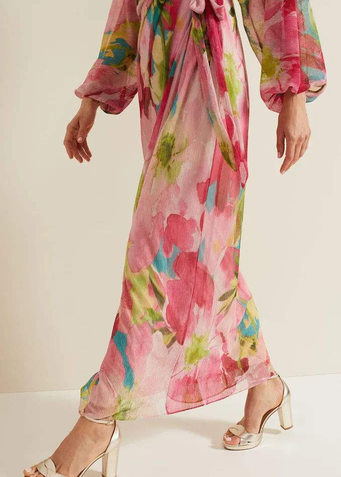 Phase Eight Cosmina Pleat Shimmer Maxi Dress Multicoloured Women Dresses