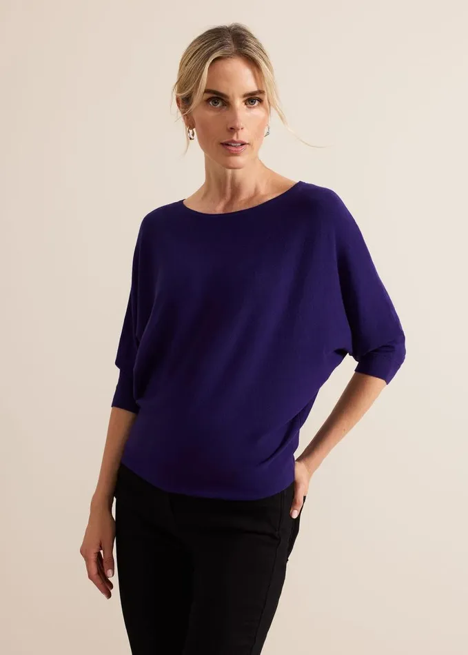 Phase Eight Cristine Knit Jumper Purple Women Knitwear