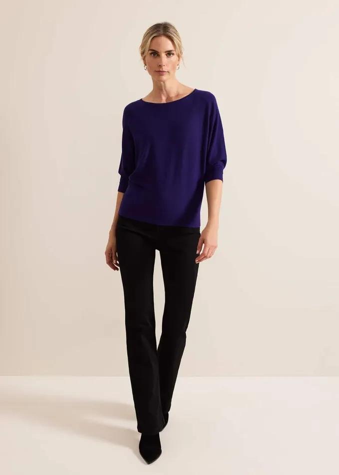 Phase Eight Cristine Knit Jumper Purple Women Knitwear