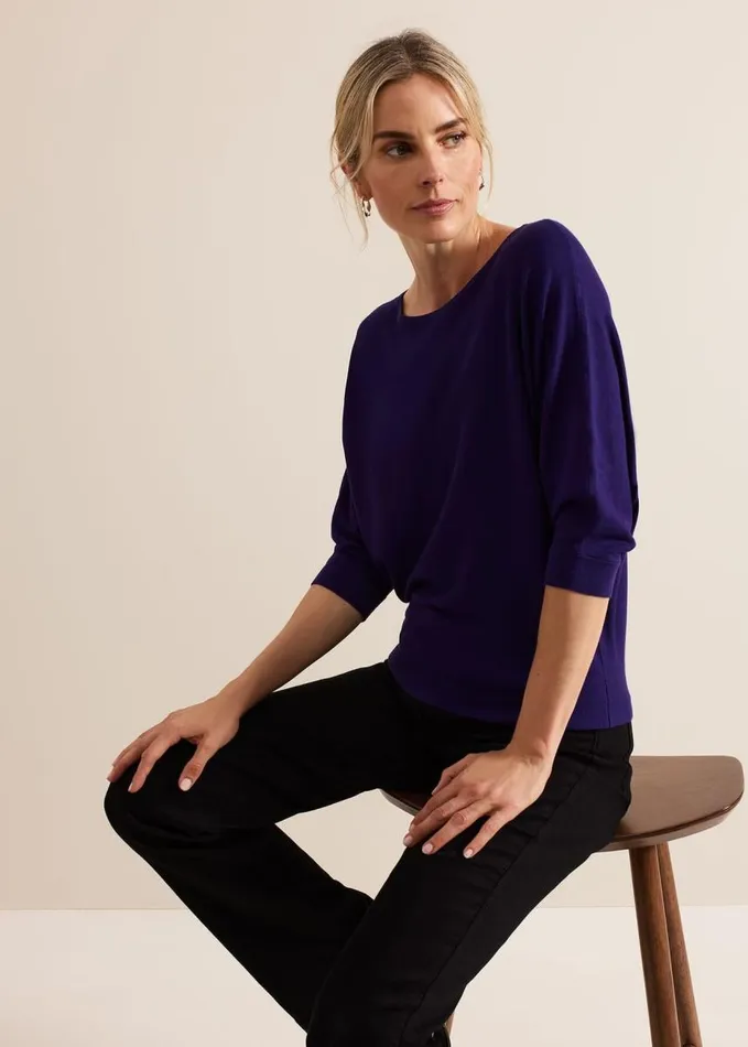 Phase Eight Cristine Knit Jumper Purple Women Knitwear