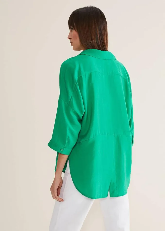 Phase Eight Cynthia Longline Shirt Green Women Shirts and Blouses