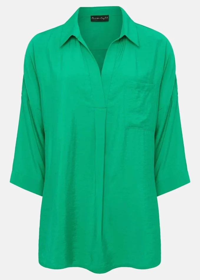Phase Eight Cynthia Longline Shirt Green Women Shirts and Blouses