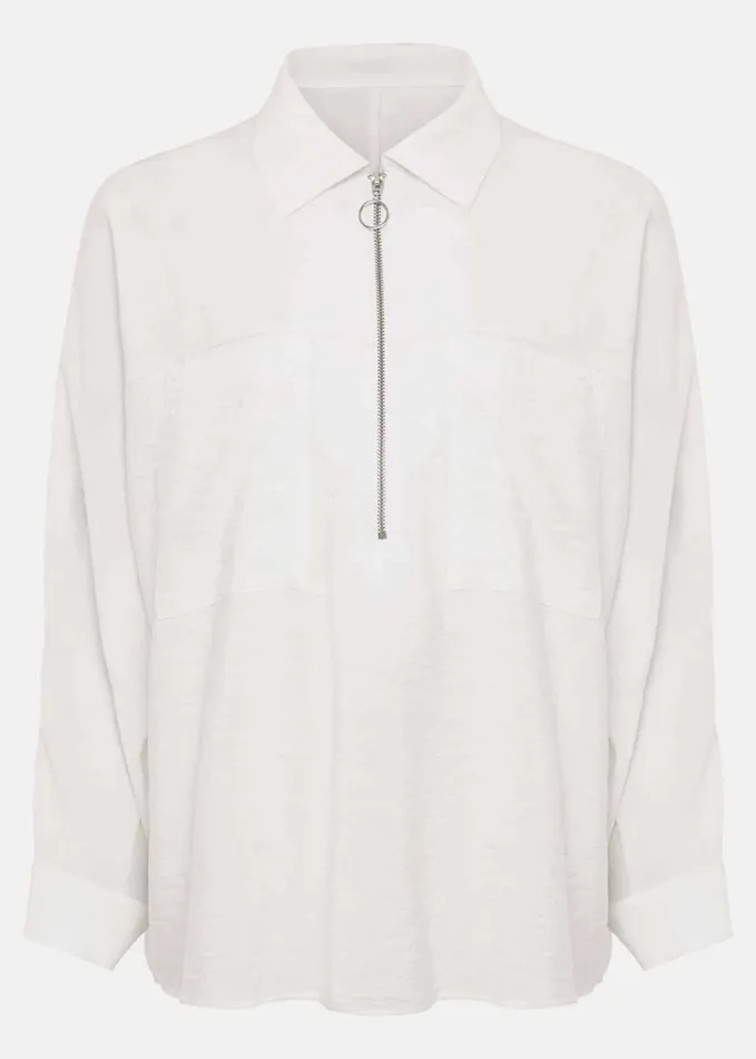 Phase Eight Cynthia Zip Front Shirt White Women Shirts and Blouses