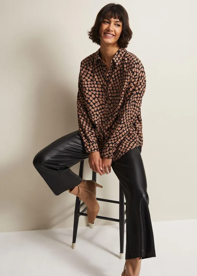 Phase Eight Darcie Heart Shirt Blackcamel Women Shirts and Blouses