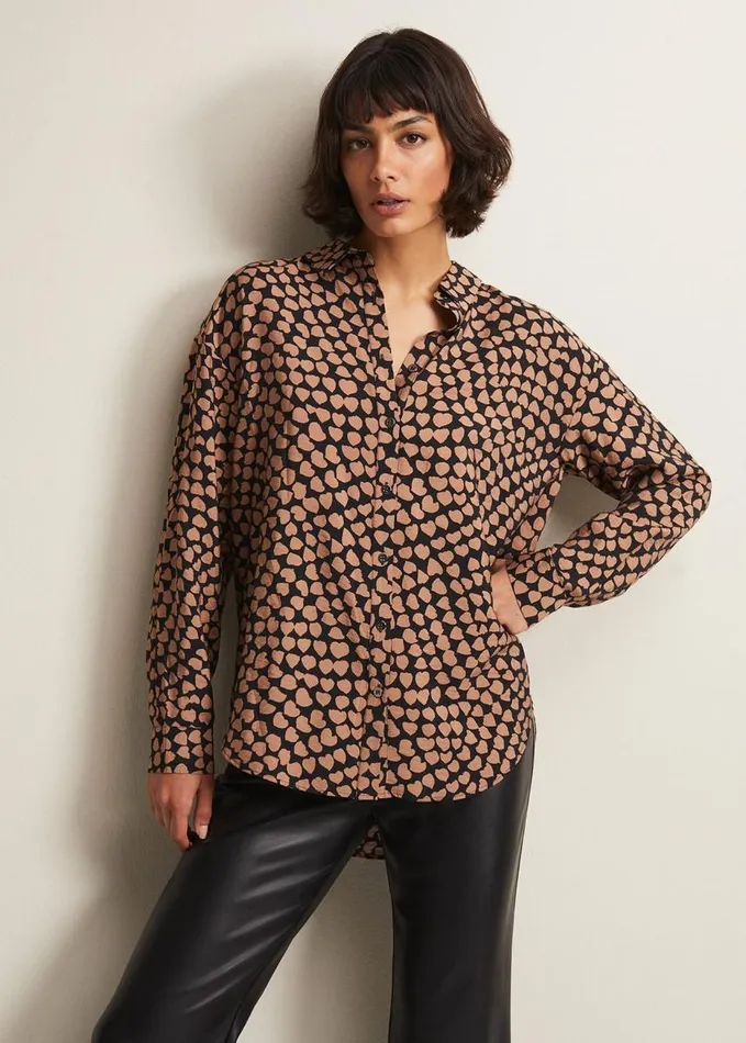 Phase Eight Darcie Heart Shirt Blackcamel Women Shirts and Blouses
