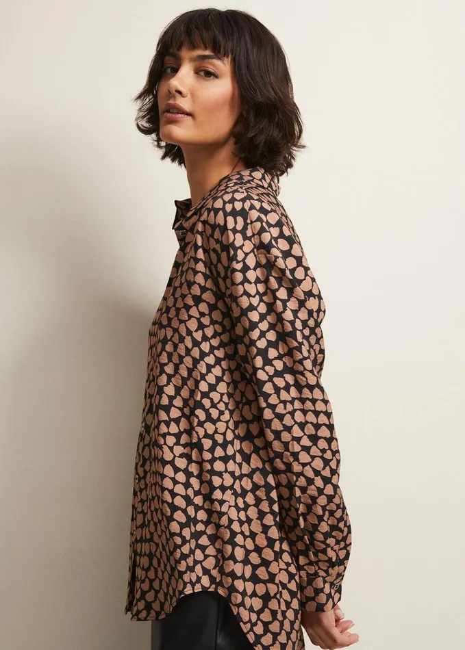 Phase Eight Darcie Heart Shirt Blackcamel Women Shirts and Blouses