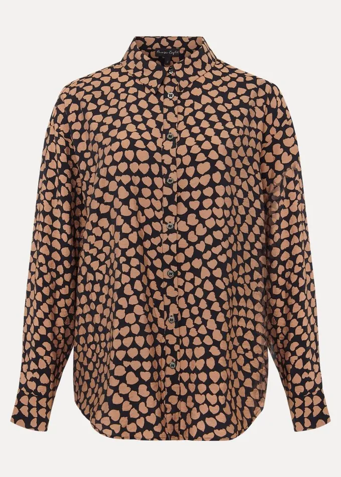 Phase Eight Darcie Heart Shirt Blackcamel Women Shirts and Blouses