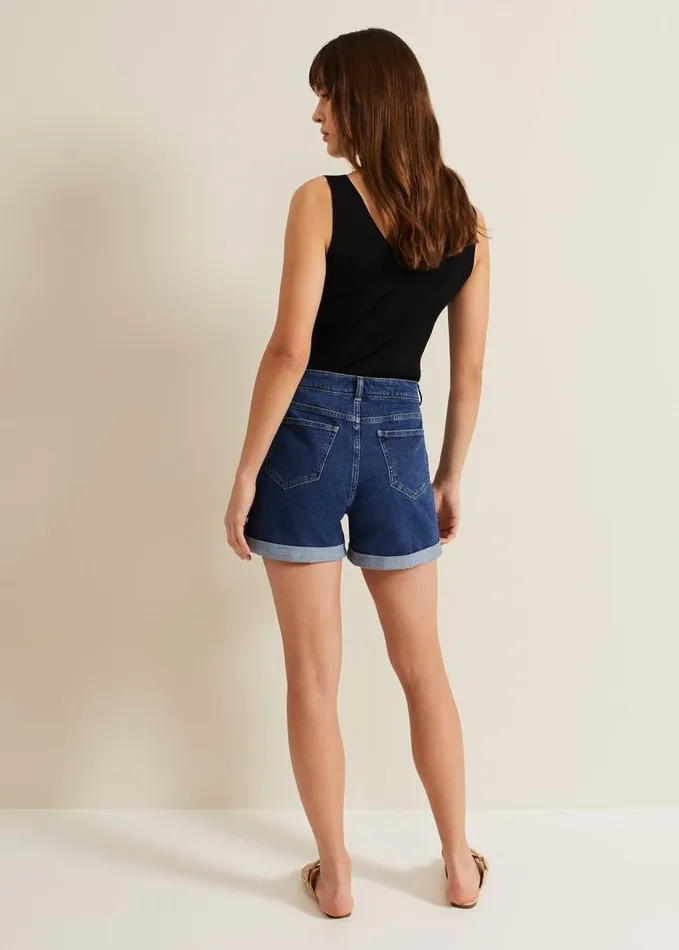 Phase Eight Denise Denim Shorts Mid Wash Blue Women Trousers