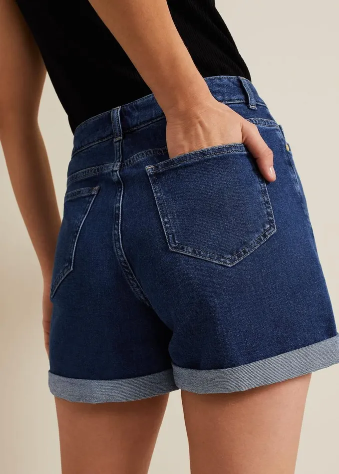 Phase Eight Denise Denim Shorts Mid Wash Blue Women Trousers