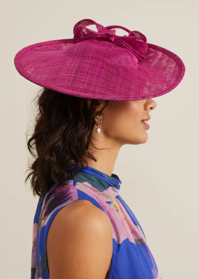 Phase Eight Double Bow Round Disc Fascinator Pink Women Fascinators and Hats