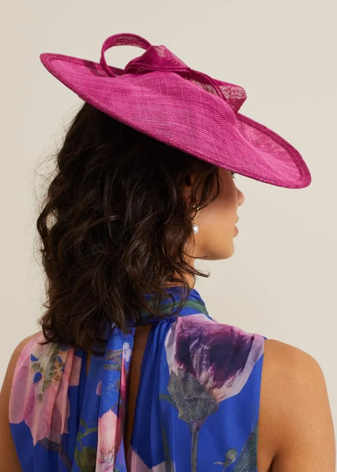 Phase Eight Double Bow Round Disc Fascinator Pink Women Fascinators and Hats