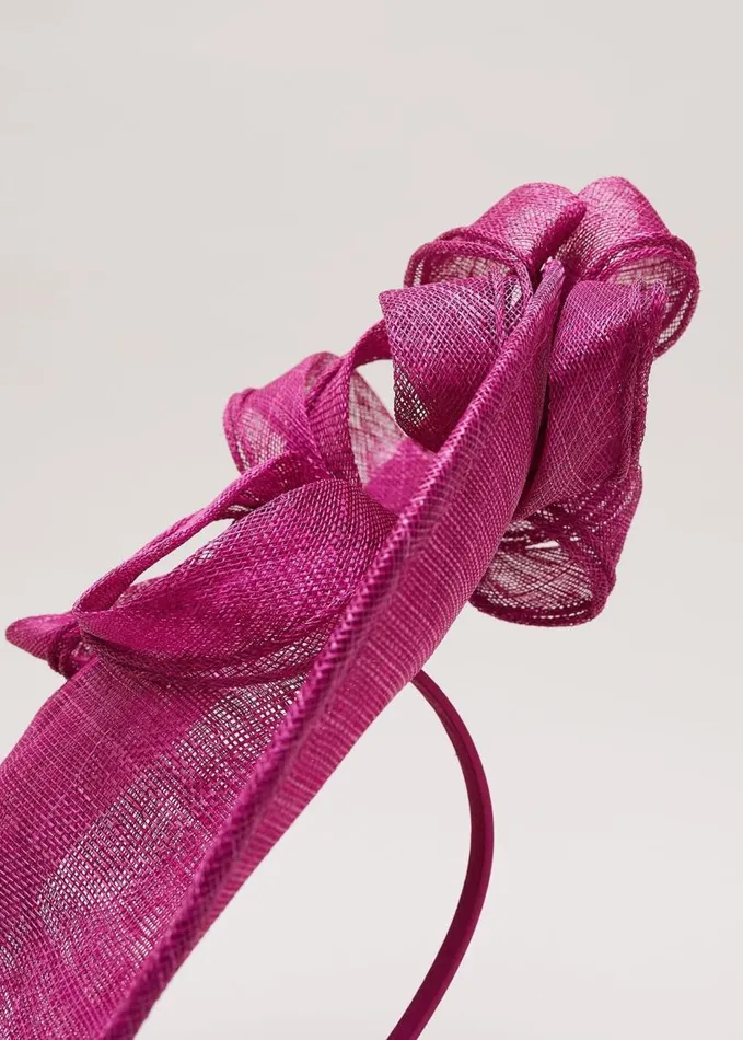 Phase Eight Double Bow Round Disc Fascinator Pink Women Fascinators and Hats
