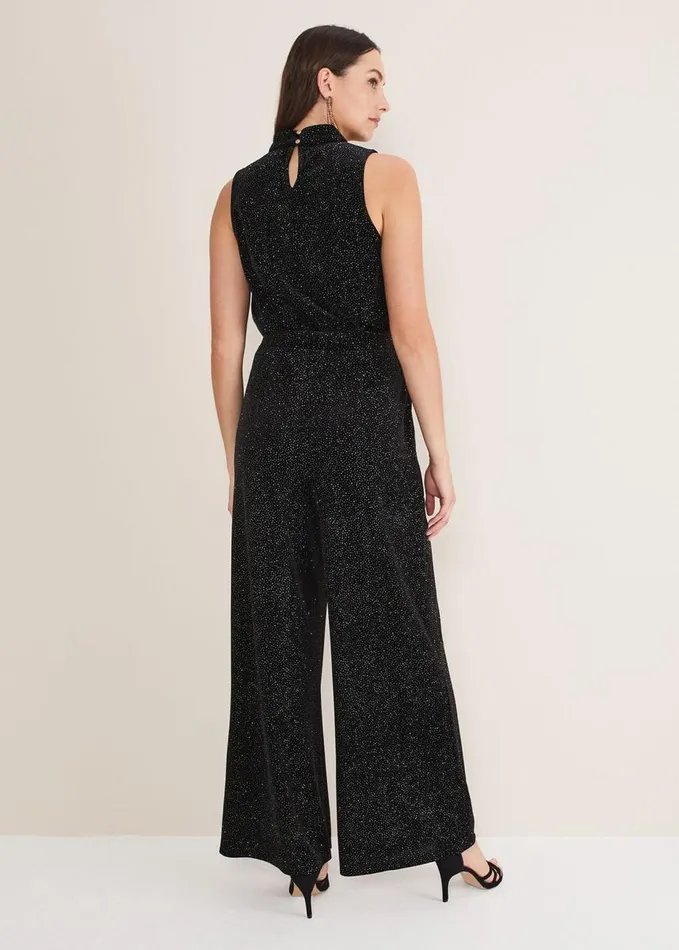 Phase Eight Dove Glitter Velvet Trouser Blackmulti Women Trousers