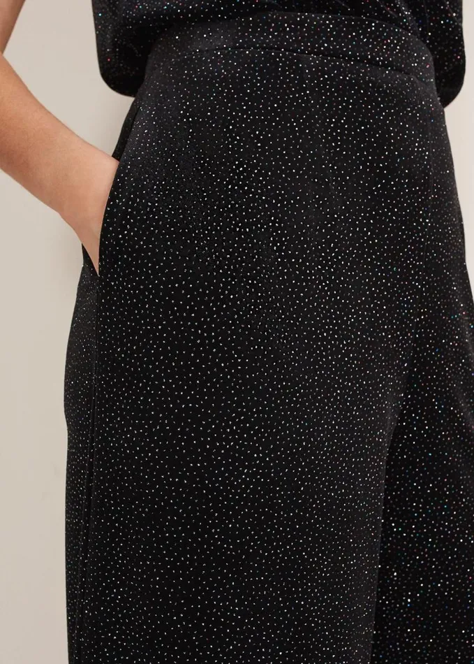 Phase Eight Dove Glitter Velvet Trouser Blackmulti Women Trousers