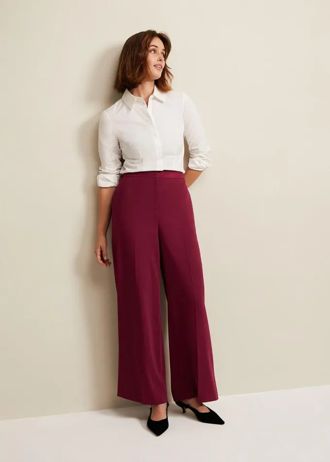 Phase Eight Elandra Tux Trouser Burgundy Women Trousers