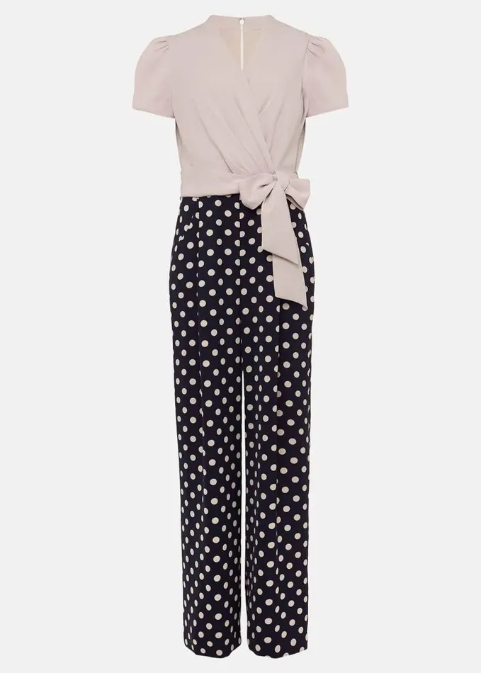 Phase Eight Eloise Spot Print Wide Leg Jumpsuit Navytaupe Women Dresses