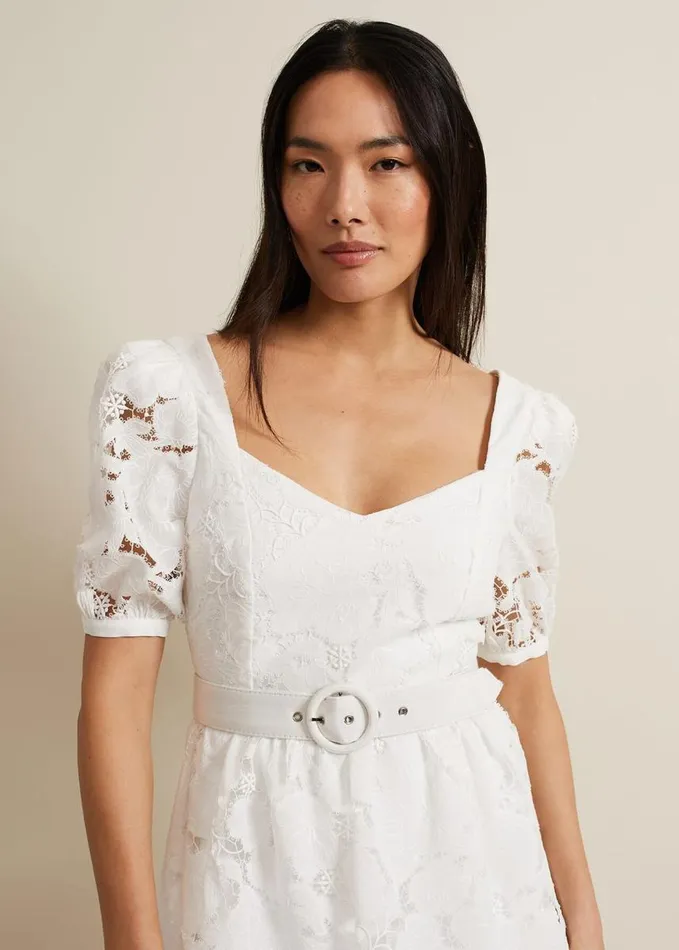 Phase Eight Elyse Lace Tiered Wedding Dress Ivory Women Dresses