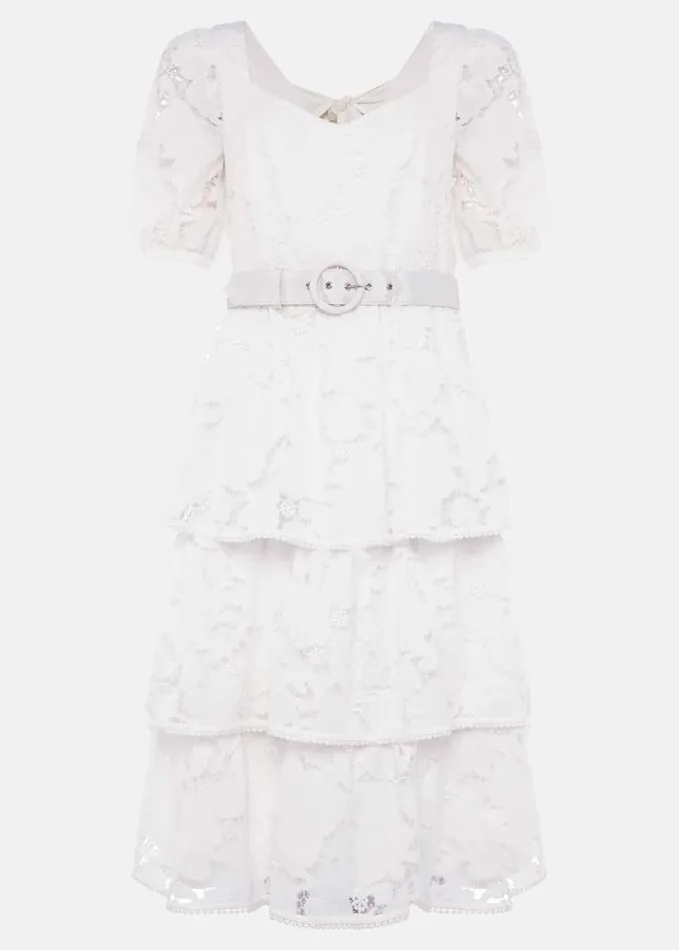 Phase Eight Elyse Lace Tiered Wedding Dress Ivory Women Dresses