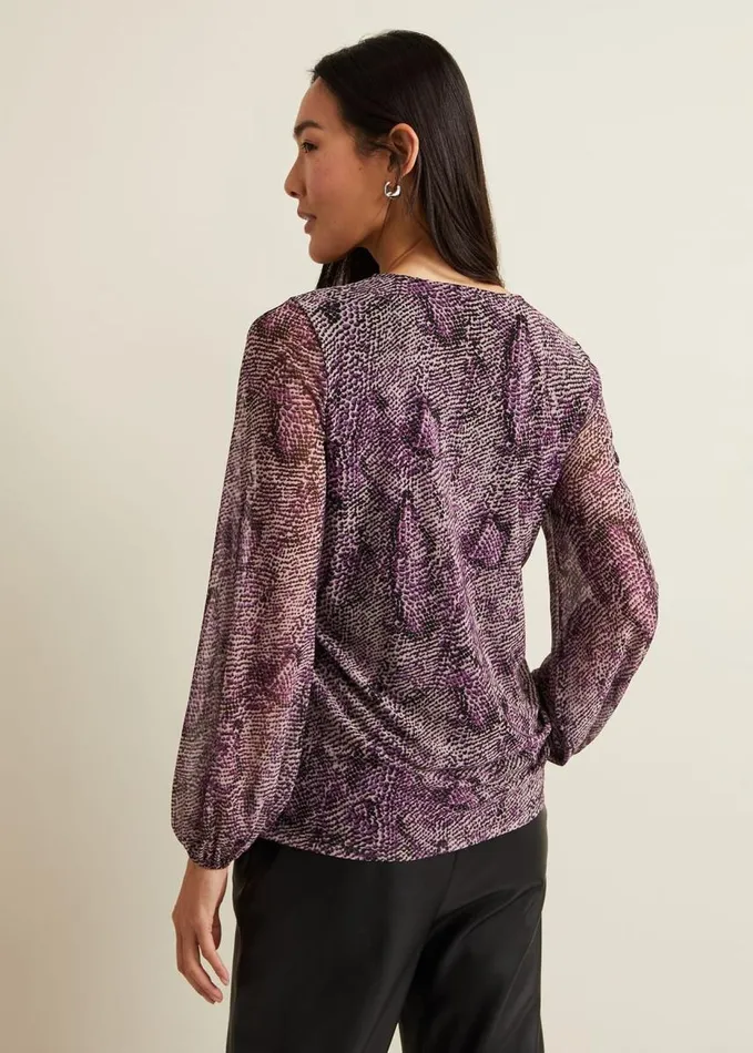 Phase Eight Elyza Snake Mesh Print Top Multicoloured Women Tops and TShirts