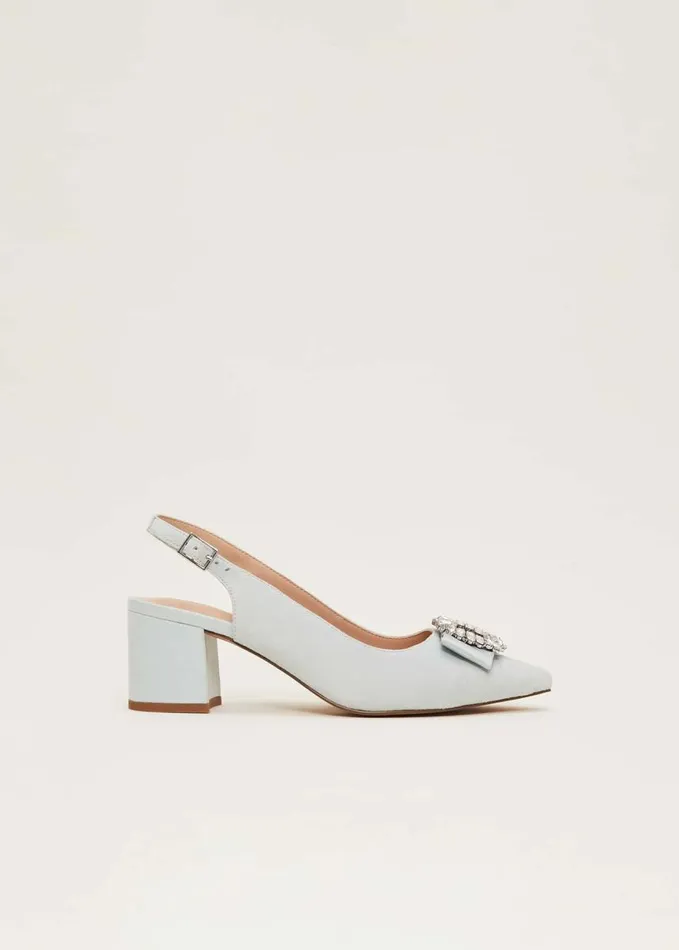 Phase Eight Embellished Block Heel Shoe Eau De Nil Women Occasion Shoes