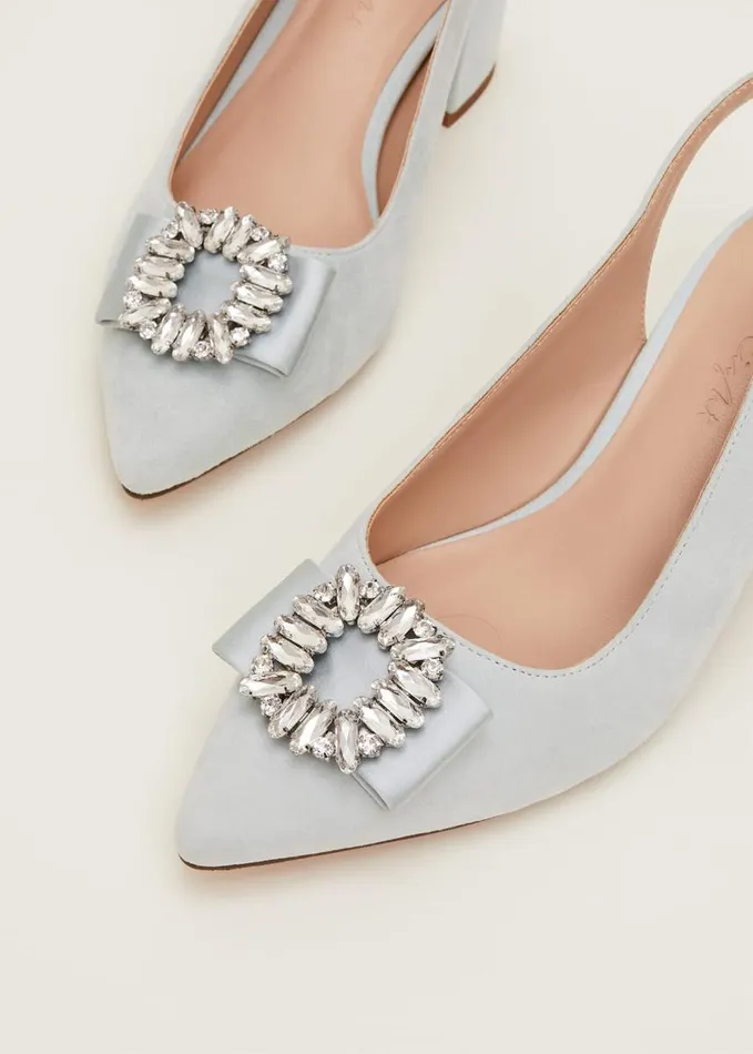 Phase Eight Embellished Block Heel Shoe Eau De Nil Women Occasion Shoes