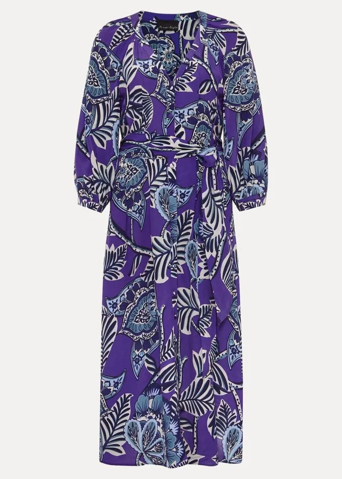 Phase Eight Erin Paisley Midi Dress Purple Women Dresses