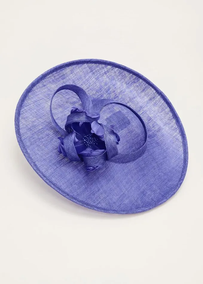 Phase Eight Feather Flower Large Disc Fascinator Foxglove Blue Women Fascinators and Hats