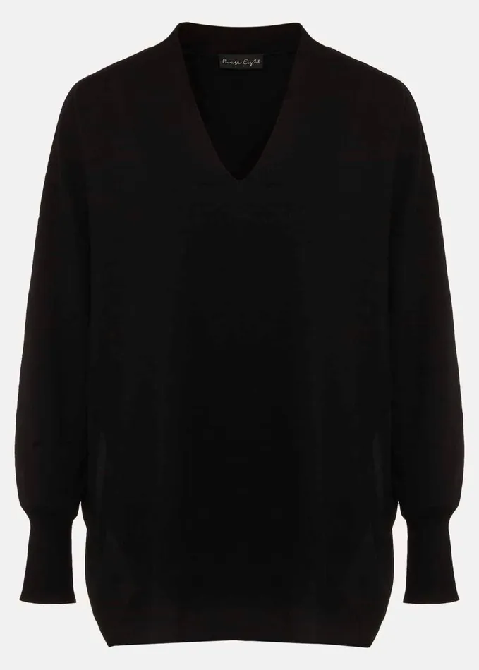 Phase Eight Flora Black VNeck Fine Knit Top Black Women Knitwear