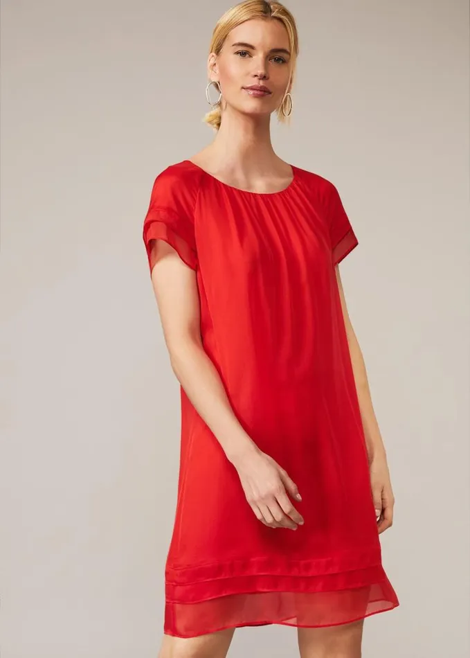 Phase Eight Freesia Silk Dress Tango Red Women Dresses