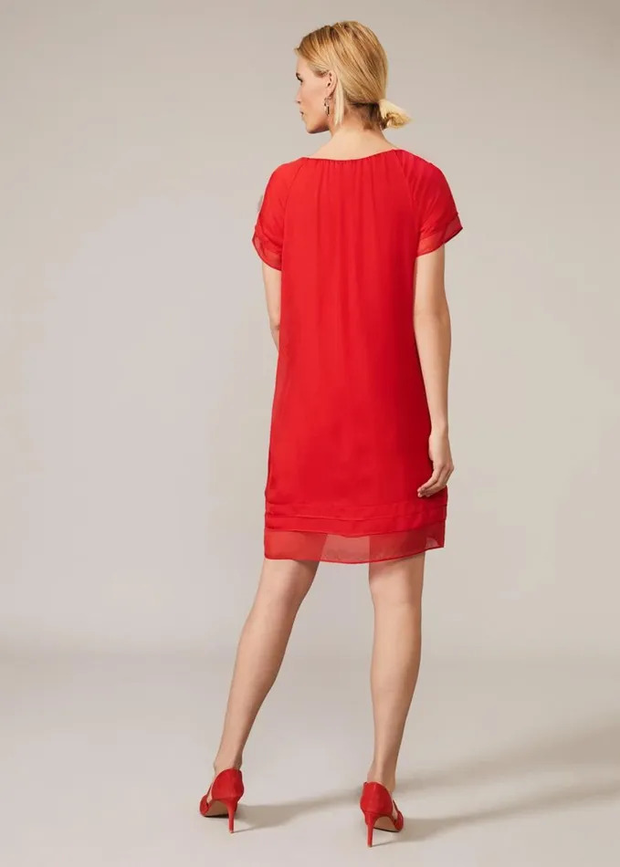 Phase Eight Freesia Silk Dress Tango Red Women Dresses