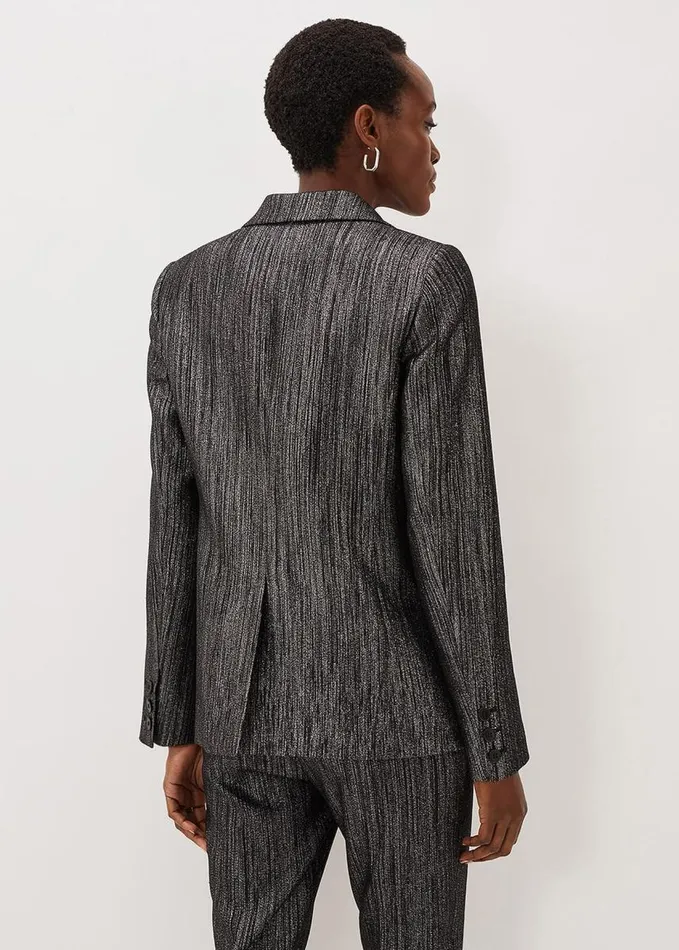 Phase Eight Geri Glitter Jacket Blacksilver Women Jackets