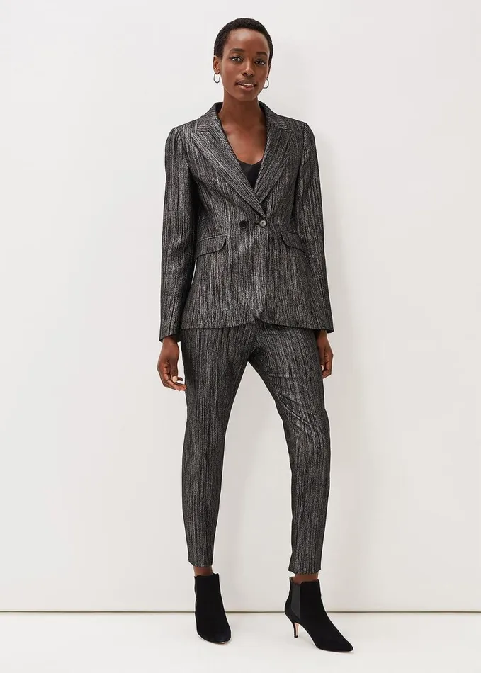 Phase Eight Geri Glitter Jacket Blacksilver Women Jackets