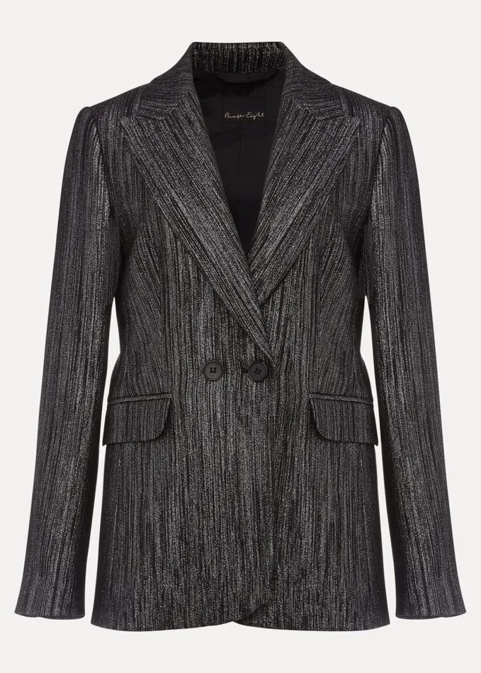 Phase Eight Geri Glitter Jacket Blacksilver Women Jackets
