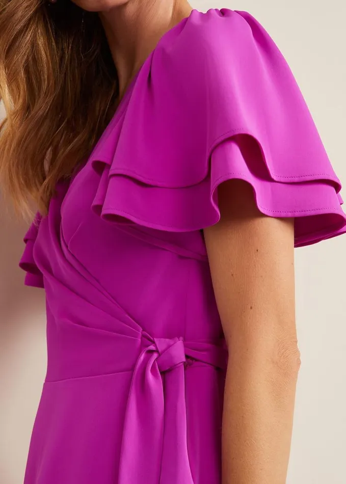 Phase Eight Gian Magenta Wrap Midi Dress Magenta Women Dresses