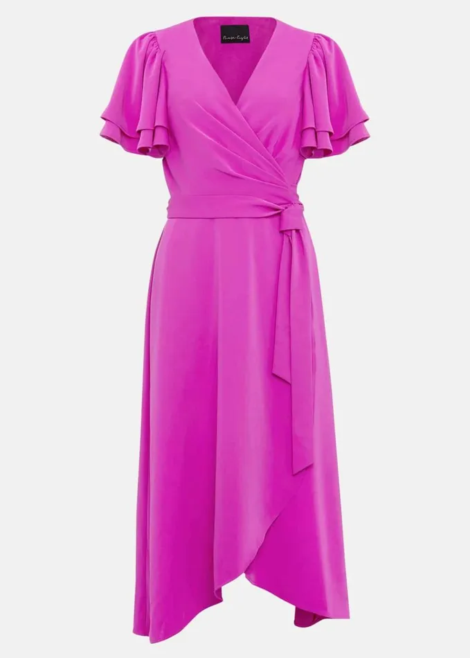 Phase Eight Gian Magenta Wrap Midi Dress Magenta Women Dresses